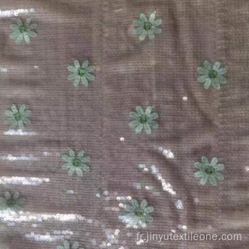 Small Chrysanthemum Sequin Fabric EMB Fabric